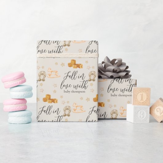 Rückgang der neutralen Babydusche der Liebe Geschenkpapier (Babyparty)