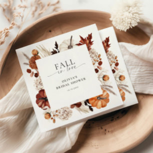 Rückgang der neutralen Kürbisrahmen in der Liebe Serviette