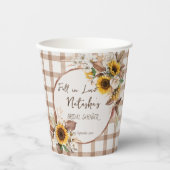 Rückgang der Sonnenblumen in der Liebe Brautparty Pappbecher (Vorderseite)