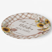 Rückgang der Sonnenblumen in der Liebe Brautparty Pappteller (Schrägansicht)