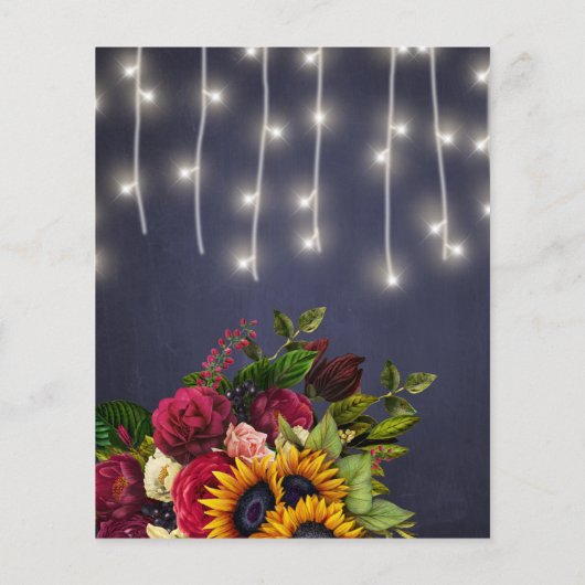 Rückgang der Sonnenblumen-Rose Liebe HAUSHALTSPLAN (Rückseite)