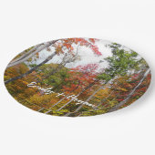 Rückgang der waldfarbenen Herbstfotografie Pappteller (Schrägansicht)