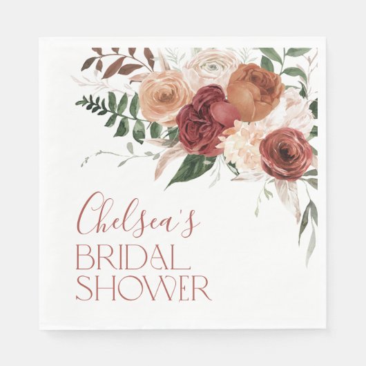 Rückgang des Blumenkohls in der Liebe Brautparty Serviette (Vorderseite)