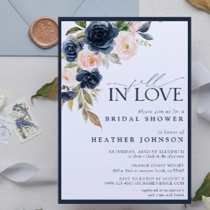 Rückgang des Brautparty der blauen Liebe Einladung