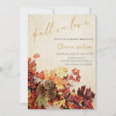 Rückgang des Brautparty der Liebe - Blätter und ru Einladung (Vorderseite)