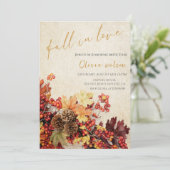 Rückgang des Brautparty der Liebe - Blätter und ru Einladung (Stehend Vorderseite)