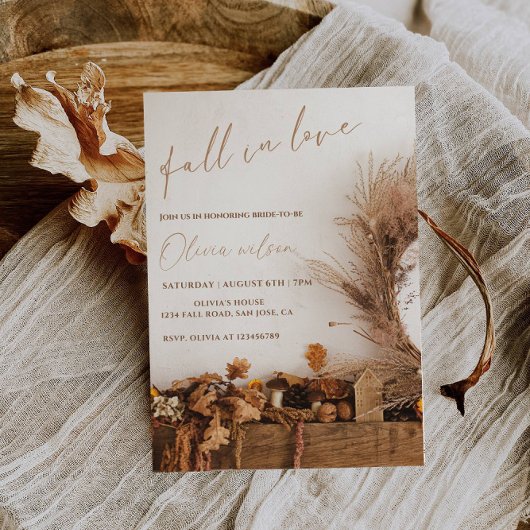 Rückgang des Brautparty der Liebe - Blätter und ru Einladung