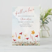 Rückgang des Brautparty der Liebe - Blätter und ru Einladung (Stehend Vorderseite)