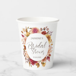 Rückgang des Brautparty der Liebe | Blumenherbst Pappbecher