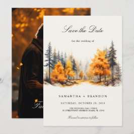 Rückgang des Fotos der Liebe Forest Save the Date