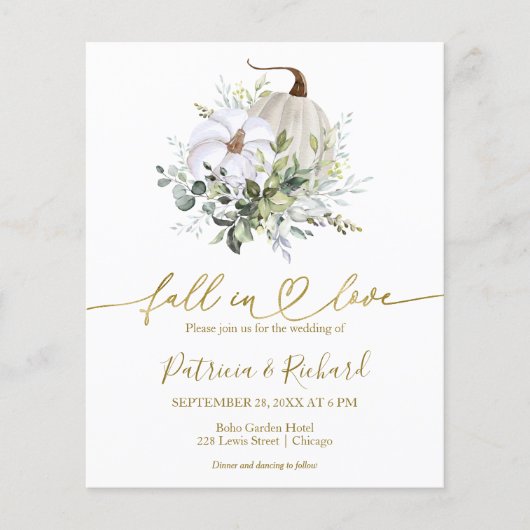 Rückgang des Liebe-Budgets Einladung (Vorderseite)