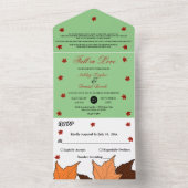 Rückgang in der Liebe Elegant Boho Sage Blätter Ho All In One Einladung (Innen Boden)