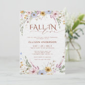 Rückgang in der Liebe Elegante Brautdusche Einladu Einladung (Stehend Vorderseite)