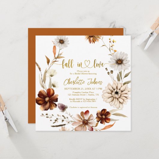 Rückgang in der Liebe Goldmedaille Terracotta Brau Einladung (Vorderseite/Rückseite Beispiel)