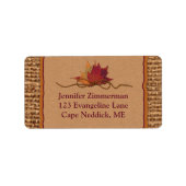 Rückgang in der Liebe, Herbst verlässt Hochzeitsad Adressaufkleber (Vorne)