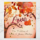 Rückgang in der Liebe Herbst Whimsischer Wein Etik Weinetikett (Einzelnes Label)