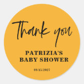 Rückgang in der Liebe Orange Baby Dusche Runder Aufkleber (Vorderseite)