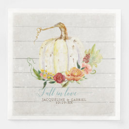 Rückgang in der Liebe Rustikale Elegante Weiße Kür Serviette