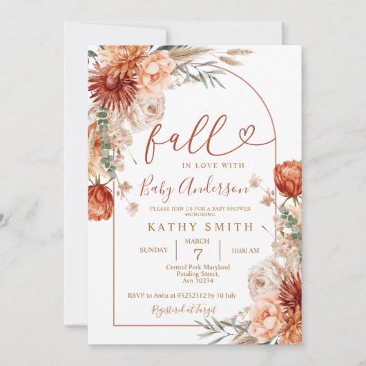 Rückgang in der Liebe Rustikale Wildlower Arch Bab Einladung (Vorderseite)