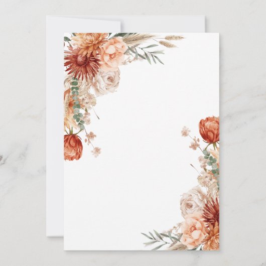 Rückgang in der Liebe Rustikale Wildlower Arch Bab Einladung (Rückseite)