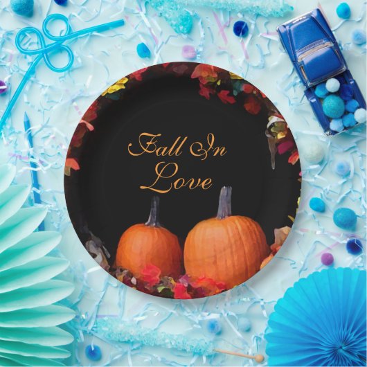 Rückgang in der Liebe Rustikaler Herbst Hochzeitsk Pappteller (Party)