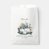 Rückgang in der Liebe Weißes Kürbis Brautparty Geschenktütchen (Vorderseite)