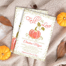 Rückgang in Liebe Gold Pumpkin Bridal Dusche Einla Einladung