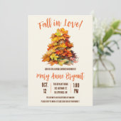 Rückgang in Liebe, Herbstlaub, Herbst, Brautparty Einladung (Stehend Vorderseite)