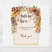 Rückgang in Liebe mit Babydusche Schaumweinetikett (Einzelnes Label)