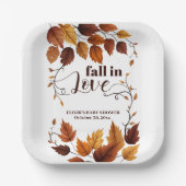 Rückgang in Liebe mit Herbstleeves Babydusche Pappteller (Vorderseite)