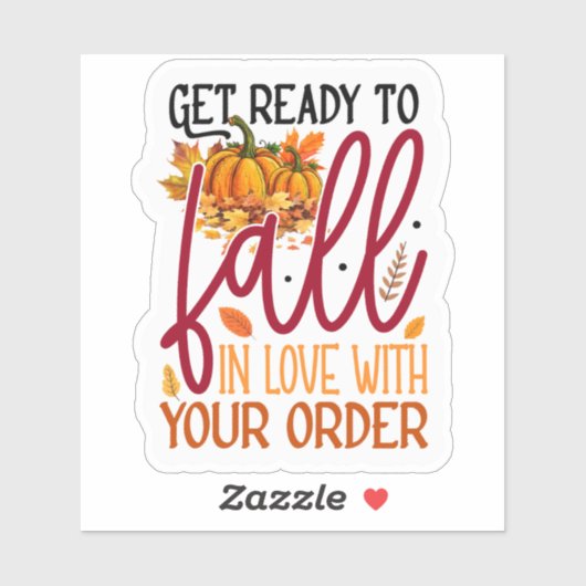 Rückgang in Liebe mit Ihrem saisonalen Geschäft Aufkleber (Blatt)