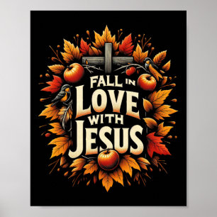 Rückgang in Liebe mit Jesus Herbst Christlich Than Poster
