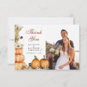 Rückgang in Liebe Pumpkin Botanischer Herbst Foto Dankeskarte (Vorderseite)