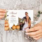 Rückgang in Liebe Pumpkin Botanischer Herbst Foto Dankeskarte