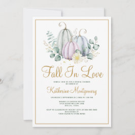 Rückgang in Liebe Pumpkin Grüne Herbst Brautparty Einladung