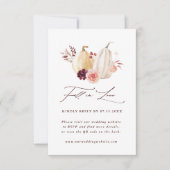 Rückgang in Liebe Pumpkin Herbst Hochzeit QR-Code RSVP Karte (Vorderseite)