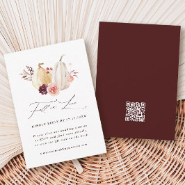 Rückgang in Liebe Pumpkin Herbst Hochzeit QR-Code RSVP Karte