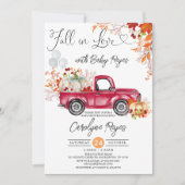 Rückgang in Liebe Red Pumpkin Lieferwagen Truck Ba Einladung (Vorderseite)