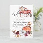 Rückgang in Liebe Red Pumpkin Lieferwagen Truck Ba Einladung (Stehend Vorderseite)