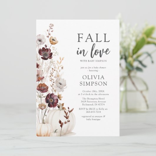 Rückgang in Liebe Wildblume Kinderdusche Einladung (Stehend Vorderseite)