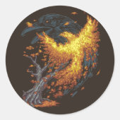 Rückgang steigt runder aufkleber (Vorderseite)