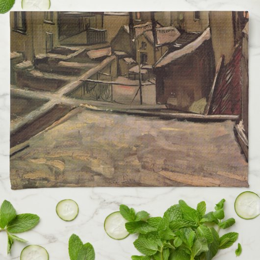 Rückgrat der alten Häuser von Vincent van Gogh Geschirrtuch (Gefaltet)
