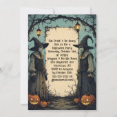 Rückgrat und Jack O'Lanterns Halloween-Party Einladung (Vorderseite)