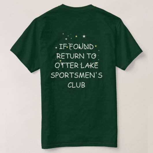 Rückholotter See Sportsmens Verein Michigan lustig T-Shirt (Design Rückseite)