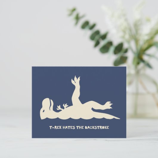 Rückhub T-Rex Postkarte (Stehend Vorderseite)