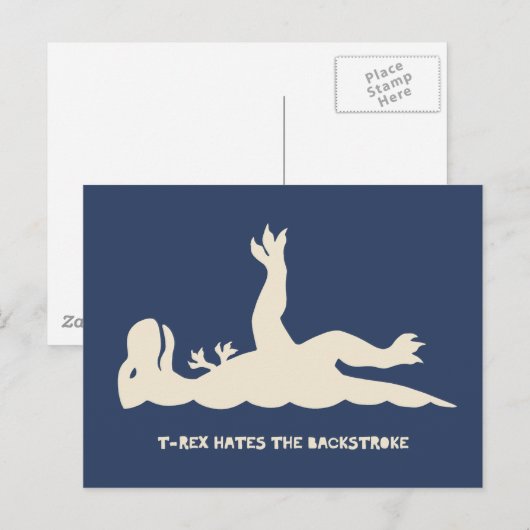 Rückhub T-Rex Postkarte (Vorne/Hinten)