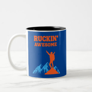 Ruckin' Awesomel für die Rucksacktouristen Zweifarbige Tasse