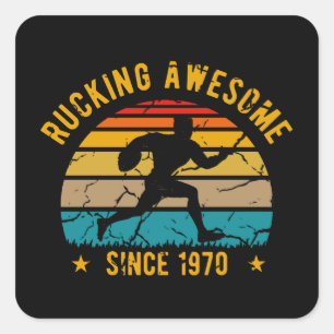 Rucking Awesome Seit 1970 50. Geburtstag Rugby Quadratischer Aufkleber