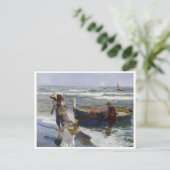Rückkehr aus der Fischerei, Joaquin Sorolla y Bast Postkarte (Stehend Vorderseite)