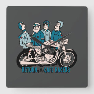 Rückkehr der Tasche der Café-Rennfahrer Quadratische Wanduhr
